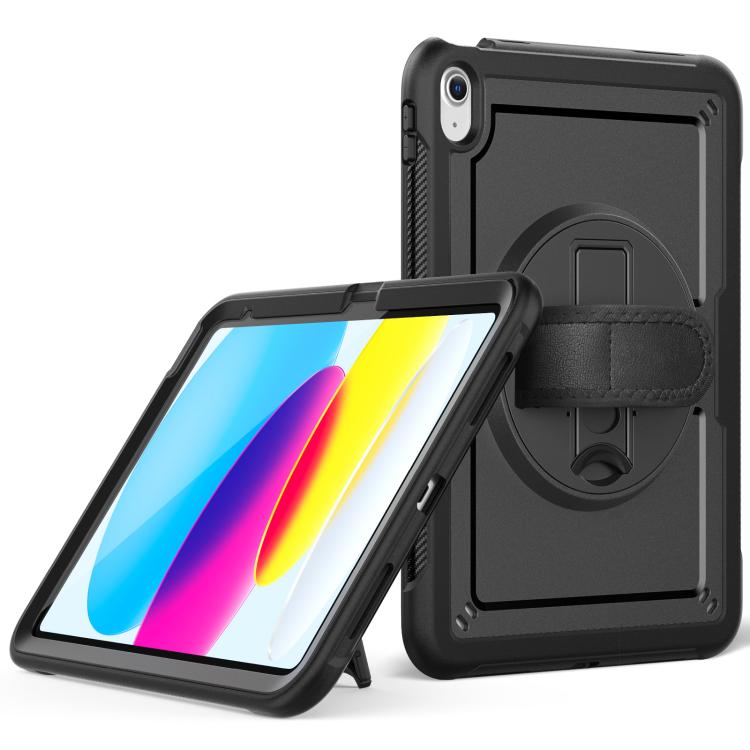 For iPad 2025 / 2022 Honeycomb Hand Grip Turntable Stand Tablet Case(Black) - iPad 2025 / 2022 Cases by buy2fix | Online Shopping UK | buy2fix
