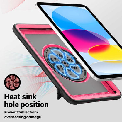 For iPad 2025 / 2022 Honeycomb Hand Grip Turntable Stand Tablet Case(Rose Red) - iPad 2025 / 2022 Cases by buy2fix | Online Shopping UK | buy2fix