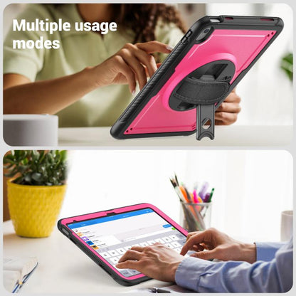 For iPad 2025 / 2022 Honeycomb Hand Grip Turntable Stand Tablet Case(Rose Red) - iPad 2025 / 2022 Cases by buy2fix | Online Shopping UK | buy2fix