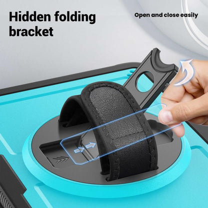 For iPad 2025 / 2022 Honeycomb Hand Grip Turntable Stand Tablet Case(Light Blue) - iPad 2025 / 2022 Cases by buy2fix | Online Shopping UK | buy2fix