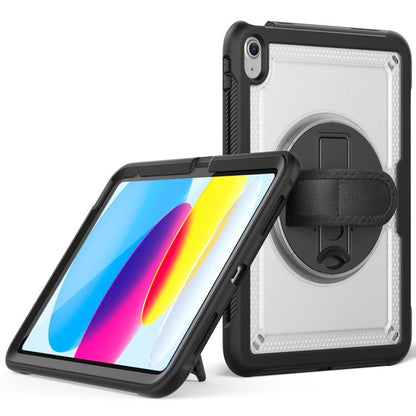 For iPad 2025 / 2022 Honeycomb Hand Grip Turntable Stand Tablet Case(Transparent) - iPad 2025 / 2022 Cases by buy2fix | Online Shopping UK | buy2fix