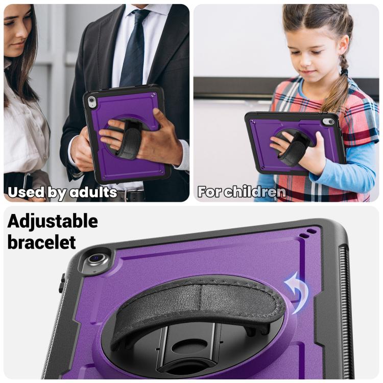 For iPad 2025 / 2022 Honeycomb Hand Grip Turntable Stand Tablet Case(Purple) - iPad 2025 / 2022 Cases by buy2fix | Online Shopping UK | buy2fix