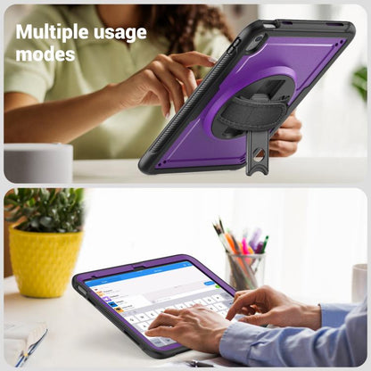 For iPad 2025 / 2022 Honeycomb Hand Grip Turntable Stand Tablet Case(Purple) - iPad 2025 / 2022 Cases by buy2fix | Online Shopping UK | buy2fix