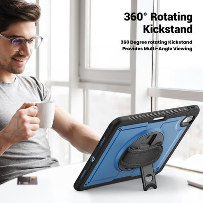 For iPad Air 11 2025 / 2024 Honeycomb Hand Grip Turntable Stand Tablet Case(Navy Blue) - iPad Air 11 2025 / 2024 Cases by buy2fix | Online Shopping UK | buy2fix