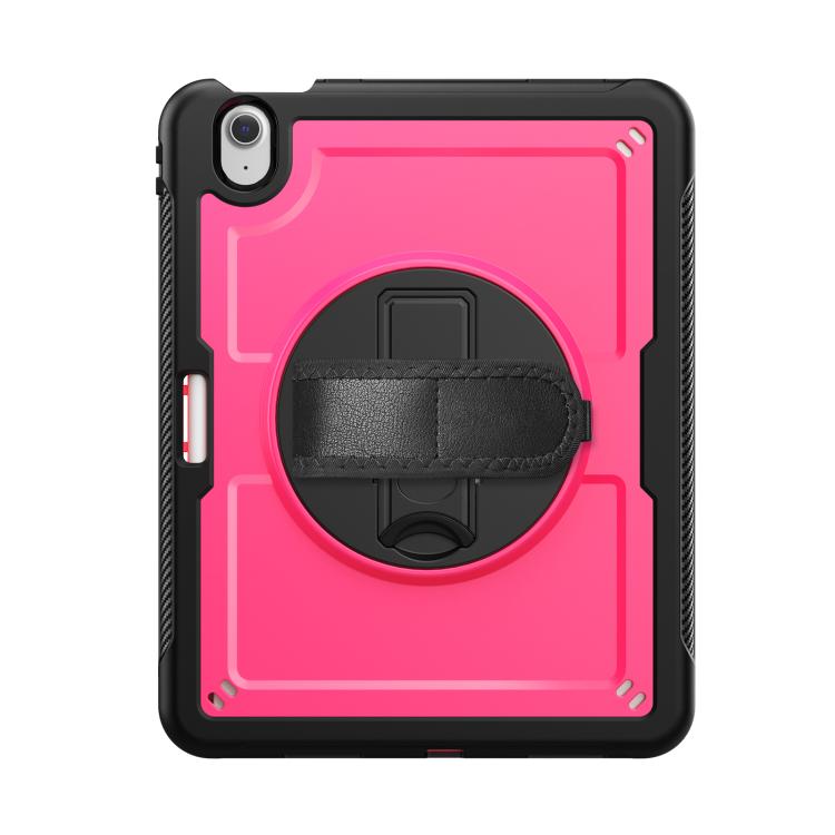 For iPad Air 11 2025 / 2024 Honeycomb Hand Grip Turntable Stand Tablet Case(Rose Red) - iPad Air 11 2025 / 2024 Cases by buy2fix | Online Shopping UK | buy2fix