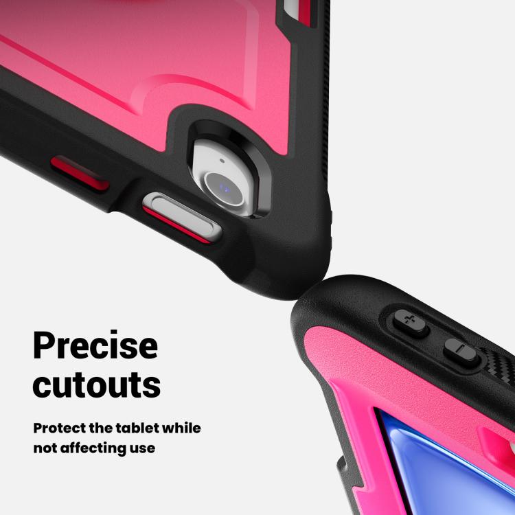 For iPad Air 11 2025 / 2024 Honeycomb Hand Grip Turntable Stand Tablet Case(Rose Red) - iPad Air 11 2025 / 2024 Cases by buy2fix | Online Shopping UK | buy2fix