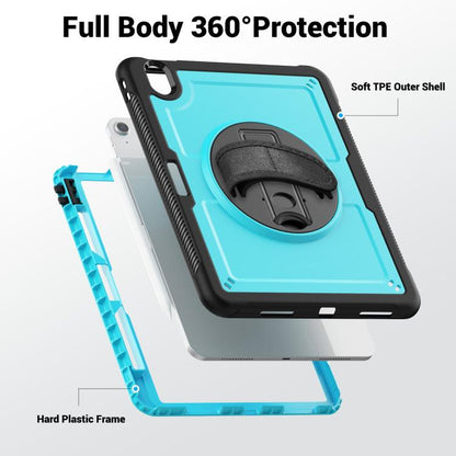 For iPad Air 11 2025 / 2024 Honeycomb Hand Grip Turntable Stand Tablet Case(Light Blue) - iPad Air 11 2025 / 2024 Cases by buy2fix | Online Shopping UK | buy2fix