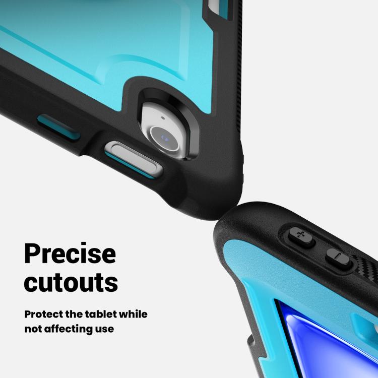 For iPad Air 11 2025 / 2024 Honeycomb Hand Grip Turntable Stand Tablet Case(Light Blue) - iPad Air 11 2025 / 2024 Cases by buy2fix | Online Shopping UK | buy2fix