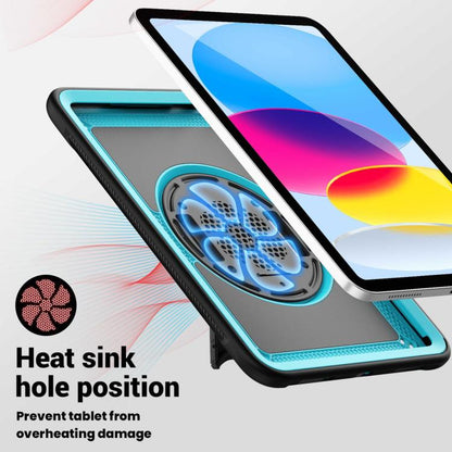 For iPad Air 11 2025 / 2024 Honeycomb Hand Grip Turntable Stand Tablet Case(Light Blue) - iPad Air 11 2025 / 2024 Cases by buy2fix | Online Shopping UK | buy2fix