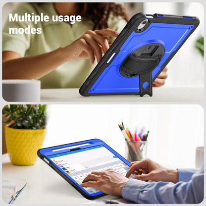 For iPad Air 11 2025 / 2024 Honeycomb Hand Grip Turntable Stand Tablet Case(Dark Blue) - iPad Air 11 2025 / 2024 Cases by buy2fix | Online Shopping UK | buy2fix