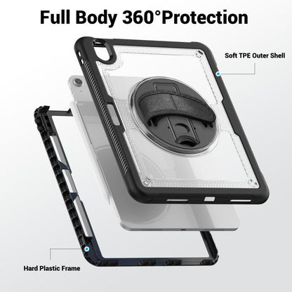 For iPad Air 11 2025 / 2024 Honeycomb Hand Grip Turntable Stand Tablet Case(Transparent) - iPad Air 11 2025 / 2024 Cases by buy2fix | Online Shopping UK | buy2fix