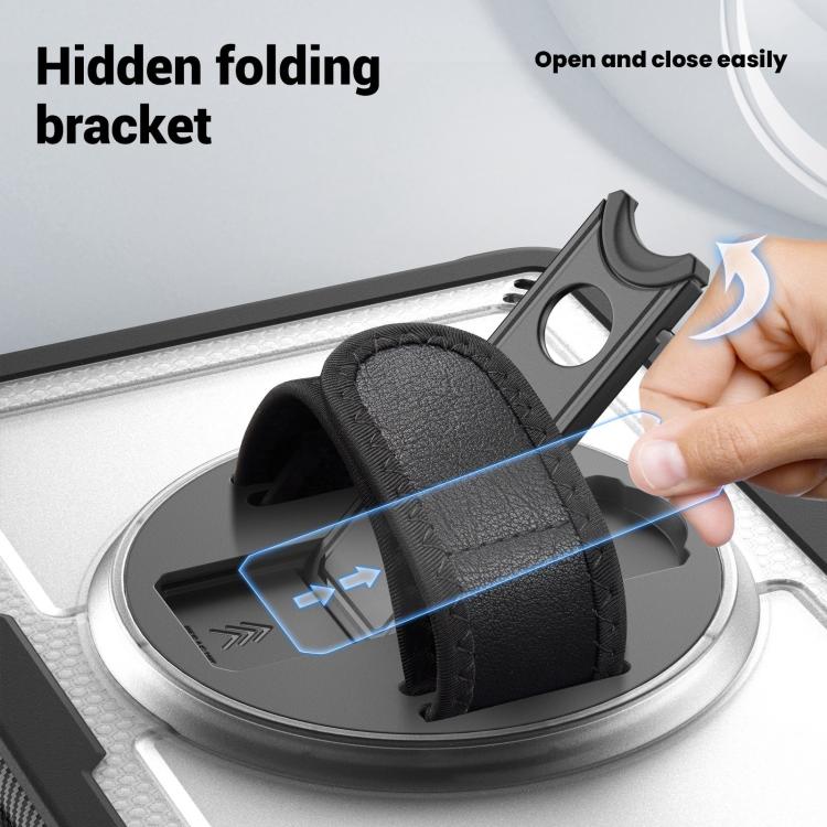 For iPad Air 11 2025 / 2024 Honeycomb Hand Grip Turntable Stand Tablet Case(Transparent) - iPad Air 11 2025 / 2024 Cases by buy2fix | Online Shopping UK | buy2fix