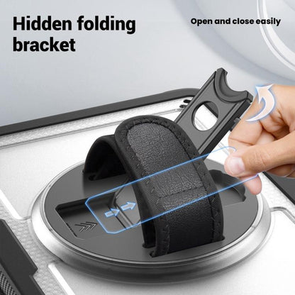 For iPad Air 11 2025 / 2024 Honeycomb Hand Grip Turntable Stand Tablet Case(Transparent) - iPad Air 11 2025 / 2024 Cases by buy2fix | Online Shopping UK | buy2fix