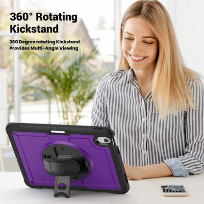 For iPad Air 11 2025 / 2024 Honeycomb Hand Grip Turntable Stand Tablet Case(Purple) - iPad Air 11 2025 / 2024 Cases by buy2fix | Online Shopping UK | buy2fix