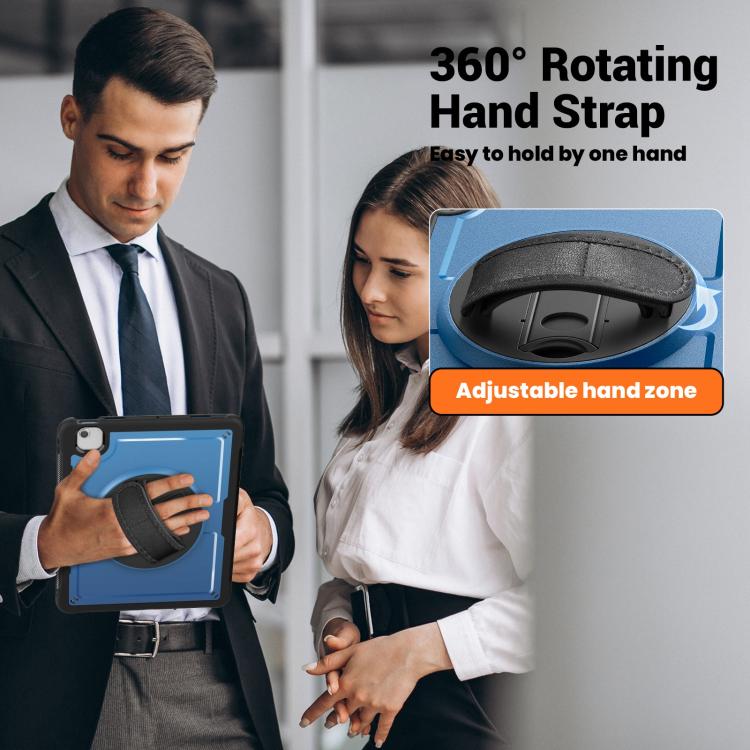 For iPad Air 13 2025 / 2024 Honeycomb Hand Grip Turntable Stand Tablet Case(Navy Blue) - iPad Air 13 2025 / 2024 Cases by buy2fix | Online Shopping UK | buy2fix