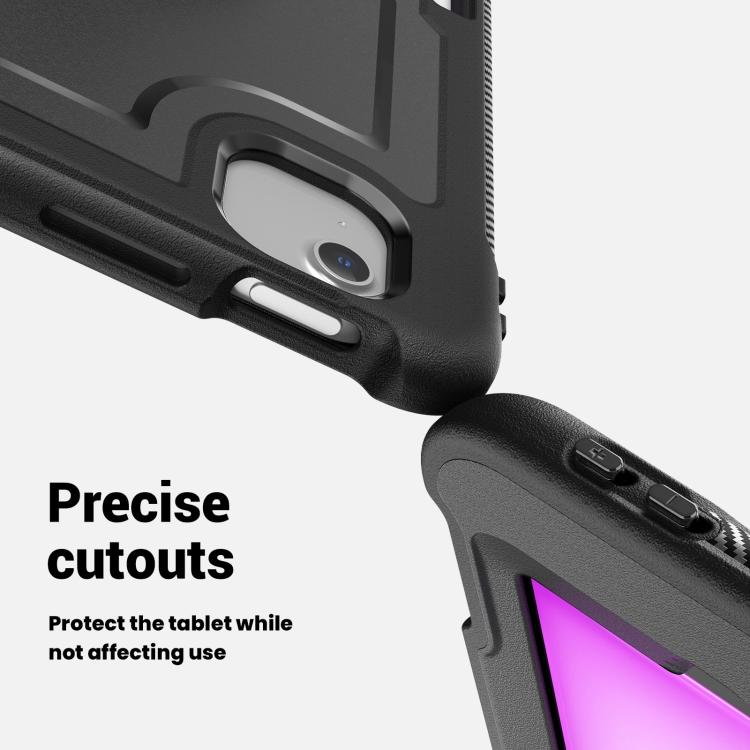 For iPad Air 13 2025 / 2024 Honeycomb Hand Grip Turntable Stand Tablet Case(Black) - iPad Air 13 2025 / 2024 Cases by buy2fix | Online Shopping UK | buy2fix