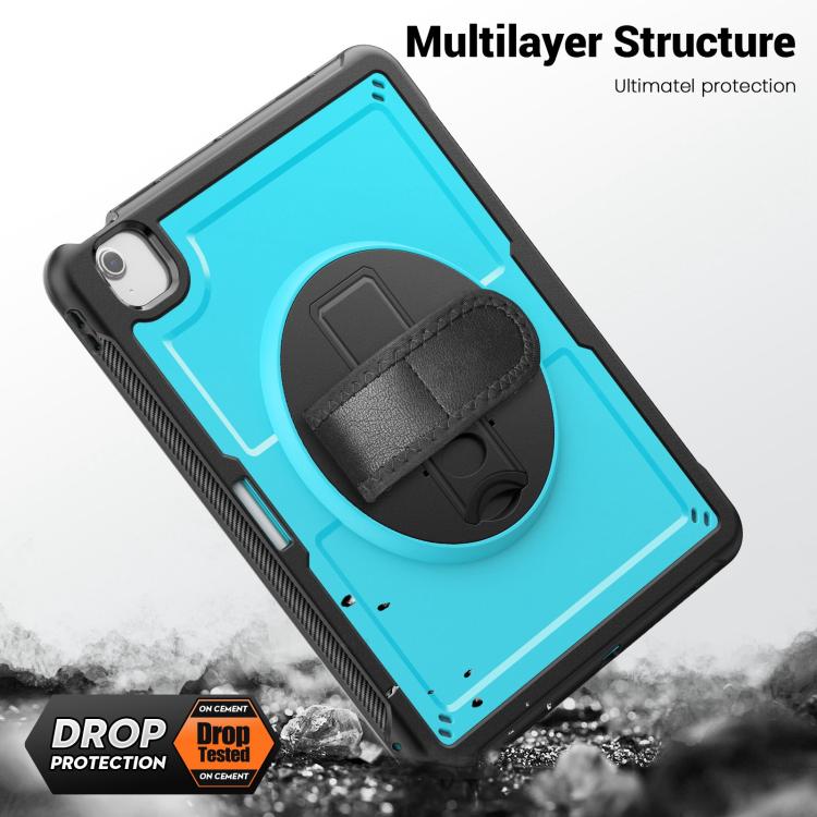 For iPad Air 13 2025 / 2024 Honeycomb Hand Grip Turntable Stand Tablet Case(Light Blue) - iPad Air 13 2025 / 2024 Cases by buy2fix | Online Shopping UK | buy2fix