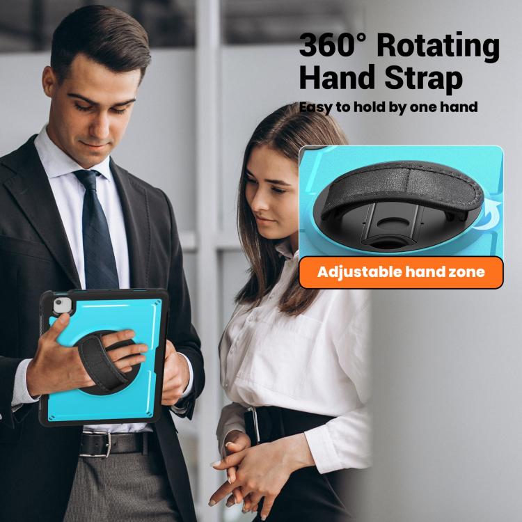 For iPad Air 13 2025 / 2024 Honeycomb Hand Grip Turntable Stand Tablet Case(Light Blue) - iPad Air 13 2025 / 2024 Cases by buy2fix | Online Shopping UK | buy2fix