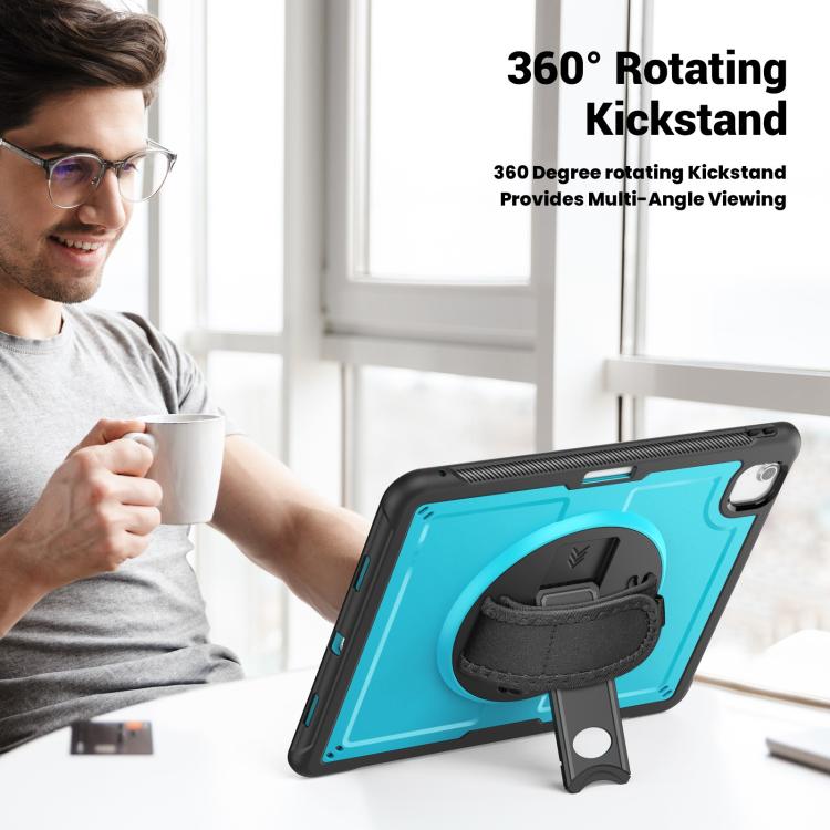 For iPad Air 13 2025 / 2024 Honeycomb Hand Grip Turntable Stand Tablet Case(Light Blue) - iPad Air 13 2025 / 2024 Cases by buy2fix | Online Shopping UK | buy2fix