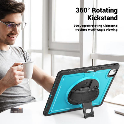 For iPad Air 13 2025 / 2024 Honeycomb Hand Grip Turntable Stand Tablet Case(Light Blue) - iPad Air 13 2025 / 2024 Cases by buy2fix | Online Shopping UK | buy2fix