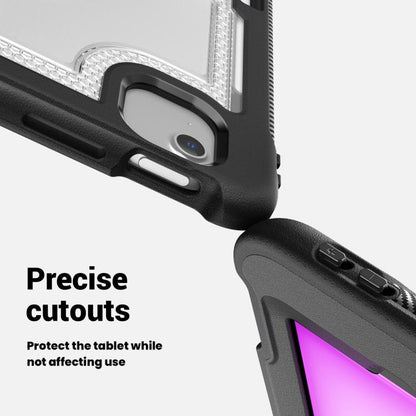 For iPad Air 13 2025 / 2024 Honeycomb Hand Grip Turntable Stand Tablet Case(Transparent) - iPad Air 13 2025 / 2024 Cases by buy2fix | Online Shopping UK | buy2fix