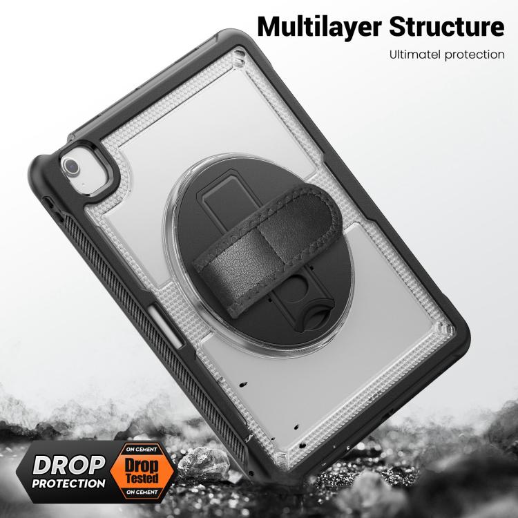 For iPad Air 13 2025 / 2024 Honeycomb Hand Grip Turntable Stand Tablet Case(Transparent) - iPad Air 13 2025 / 2024 Cases by buy2fix | Online Shopping UK | buy2fix