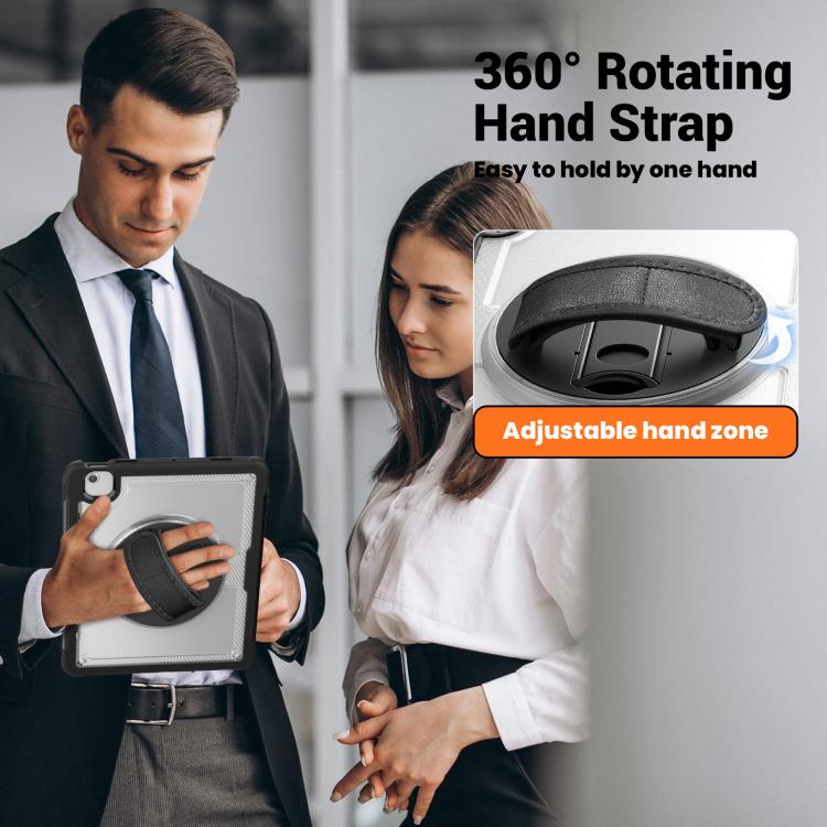 For iPad Air 13 2025 / 2024 Honeycomb Hand Grip Turntable Stand Tablet Case(Transparent) - iPad Air 13 2025 / 2024 Cases by buy2fix | Online Shopping UK | buy2fix