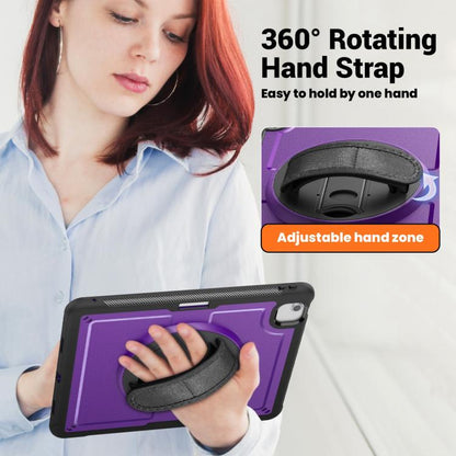 For iPad Air 13 2025 / 2024 Honeycomb Hand Grip Turntable Stand Tablet Case(Purple) - iPad Air 13 2025 / 2024 Cases by buy2fix | Online Shopping UK | buy2fix