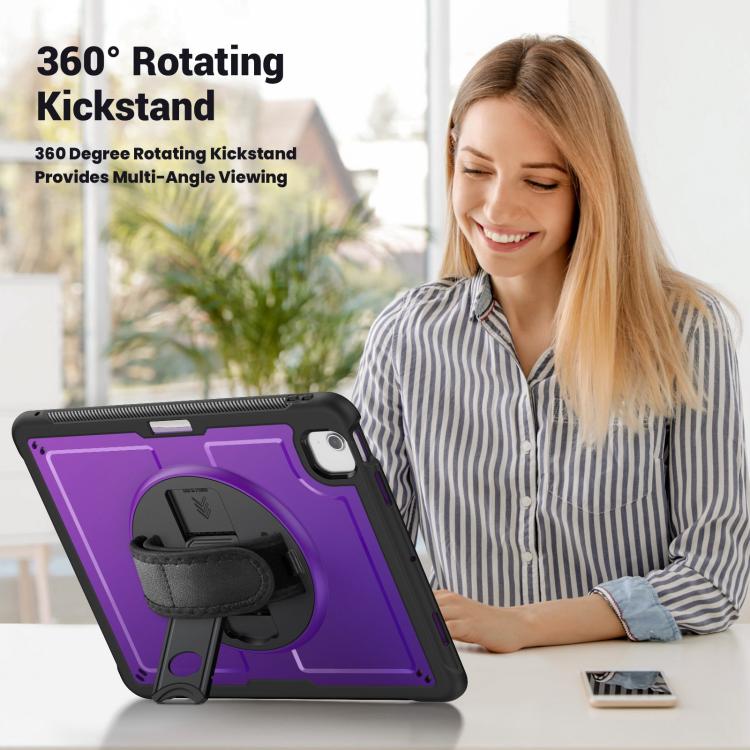 For iPad Air 13 2025 / 2024 Honeycomb Hand Grip Turntable Stand Tablet Case(Purple) - iPad Air 13 2025 / 2024 Cases by buy2fix | Online Shopping UK | buy2fix