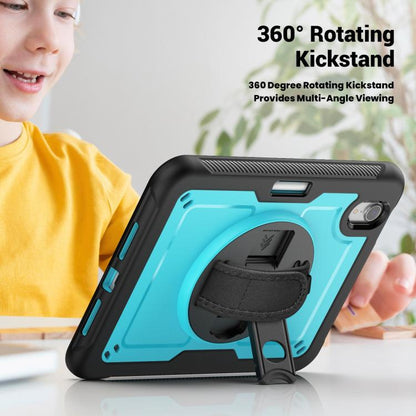 For iPad mini 2024 / mini 6 Honeycomb Hand Grip Turntable Stand Tablet Case(Light Blue) - iPad mini 2024 Cases by buy2fix | Online Shopping UK | buy2fix