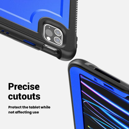 For iPad Air 2022 10.9 / Pro 11 2022 Honeycomb Hand Grip Turntable Stand Tablet Case(Dark Blue) - iPad Pro 11 (2022/2021) Cases by buy2fix | Online Shopping UK | buy2fix