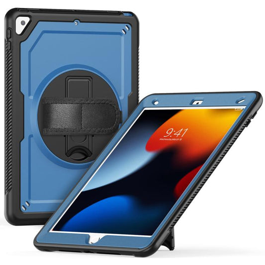 For iPad 10.2 2021 / 2020 / 10.5 2019 Honeycomb Hand Grip Turntable Stand Tablet Case(Navy Blue) - iPad 10.2 Cases by buy2fix | Online Shopping UK | buy2fix