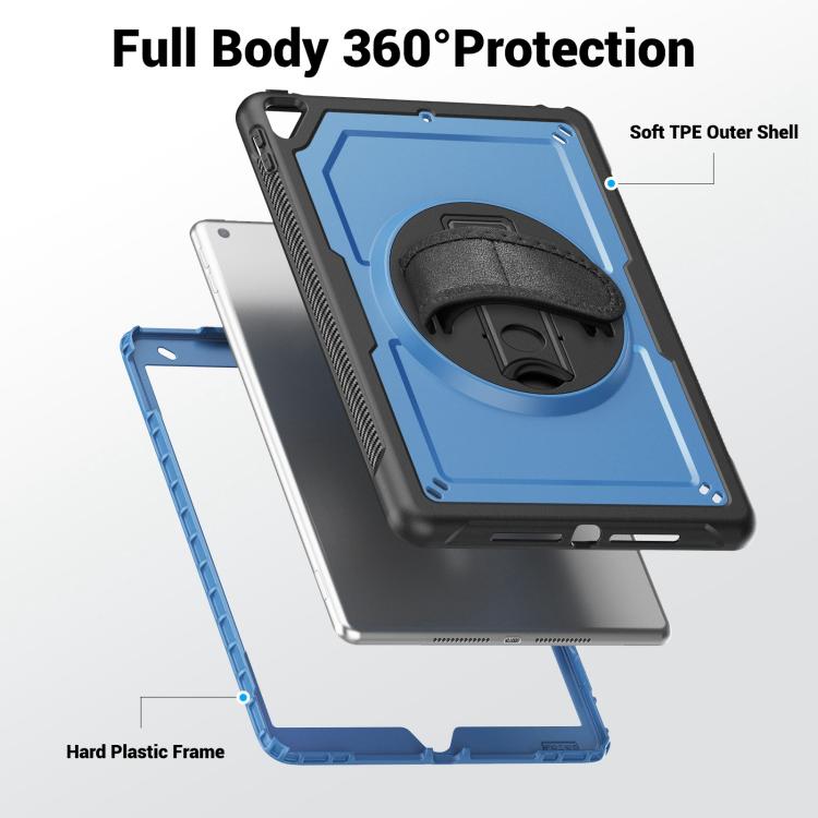 For iPad 10.2 2021 / 2020 / 10.5 2019 Honeycomb Hand Grip Turntable Stand Tablet Case(Navy Blue) - iPad 10.2 Cases by buy2fix | Online Shopping UK | buy2fix