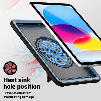 For iPad 10.2 2021 / 2020 / 10.5 2019 Honeycomb Hand Grip Turntable Stand Tablet Case(Navy Blue) - iPad 10.2 Cases by buy2fix | Online Shopping UK | buy2fix