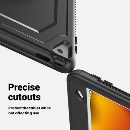 For iPad 10.2 2021 / 2020 / 10.5 2019 Honeycomb Hand Grip Turntable Stand Tablet Case(Black) - iPad 10.2 Cases by buy2fix | Online Shopping UK | buy2fix