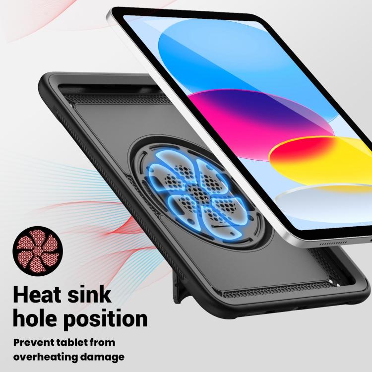 For iPad 10.2 2021 / 2020 / 10.5 2019 Honeycomb Hand Grip Turntable Stand Tablet Case(Black) - iPad 10.2 Cases by buy2fix | Online Shopping UK | buy2fix