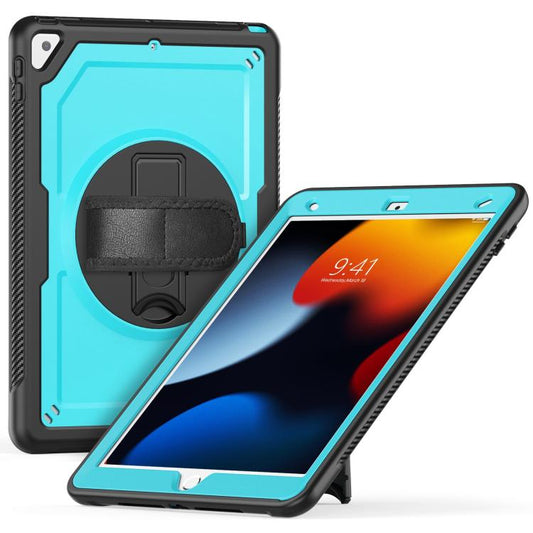 For iPad 10.2 2021 / 2020 / 10.5 2019 Honeycomb Hand Grip Turntable Stand Tablet Case(Light Blue) - iPad 10.2 Cases by buy2fix | Online Shopping UK | buy2fix