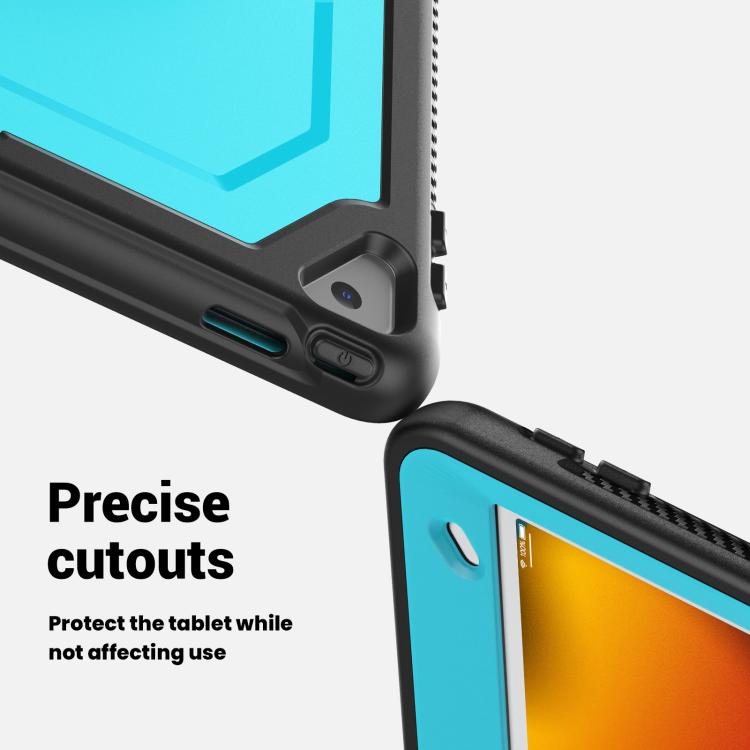 For iPad 10.2 2021 / 2020 / 10.5 2019 Honeycomb Hand Grip Turntable Stand Tablet Case(Light Blue) - iPad 10.2 Cases by buy2fix | Online Shopping UK | buy2fix