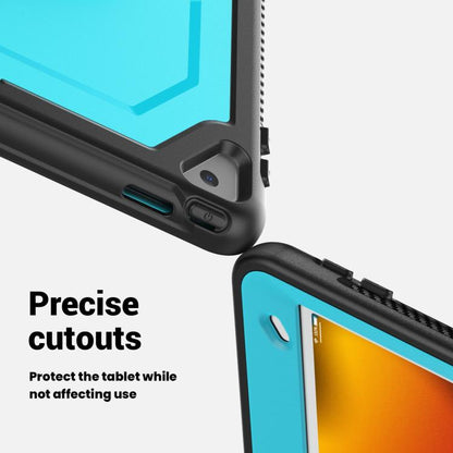 For iPad 10.2 2021 / 2020 / 10.5 2019 Honeycomb Hand Grip Turntable Stand Tablet Case(Light Blue) - iPad 10.2 Cases by buy2fix | Online Shopping UK | buy2fix