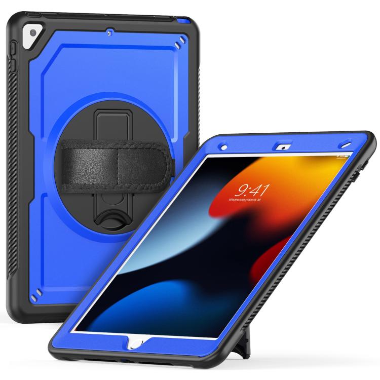 For iPad 10.2 2021 / 2020 / 10.5 2019 Honeycomb Hand Grip Turntable Stand Tablet Case(Dark Blue) - iPad 10.2 Cases by buy2fix | Online Shopping UK | buy2fix