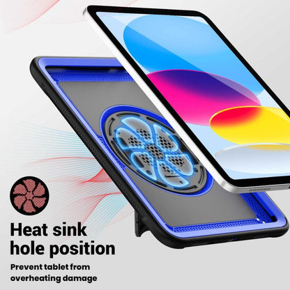 For iPad 10.2 2021 / 2020 / 10.5 2019 Honeycomb Hand Grip Turntable Stand Tablet Case(Dark Blue) - iPad 10.2 Cases by buy2fix | Online Shopping UK | buy2fix