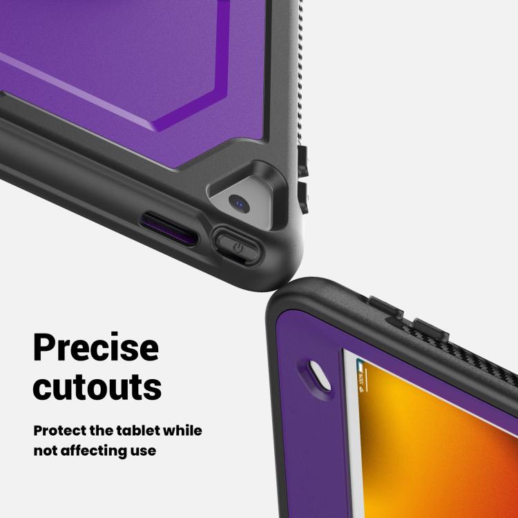 For iPad 10.2 2021 / 2020 / 10.5 2019 Honeycomb Hand Grip Turntable Stand Tablet Case(Purple) - iPad 10.2 Cases by buy2fix | Online Shopping UK | buy2fix