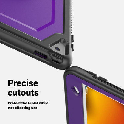 For iPad 10.2 2021 / 2020 / 10.5 2019 Honeycomb Hand Grip Turntable Stand Tablet Case(Purple) - iPad 10.2 Cases by buy2fix | Online Shopping UK | buy2fix