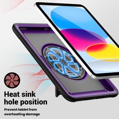 For iPad 10.2 2021 / 2020 / 10.5 2019 Honeycomb Hand Grip Turntable Stand Tablet Case(Purple) - iPad 10.2 Cases by buy2fix | Online Shopping UK | buy2fix