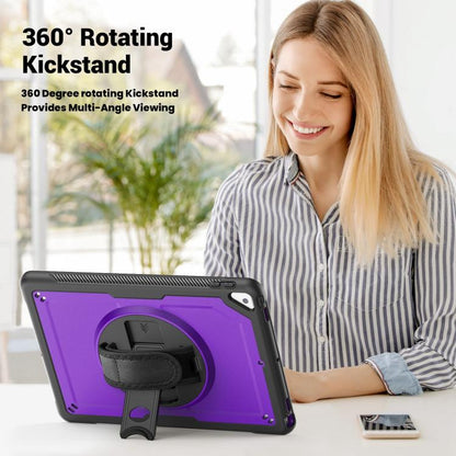 For iPad 10.2 2021 / 2020 / 10.5 2019 Honeycomb Hand Grip Turntable Stand Tablet Case(Purple) - iPad 10.2 Cases by buy2fix | Online Shopping UK | buy2fix