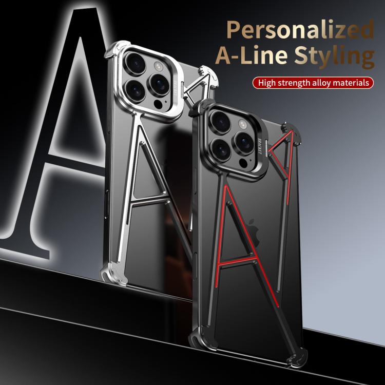 For iPhone 16 Pro Four Corner Shockproof Lens Bracket Hollow Metal Phone Case(Silver) - iPhone 16 Pro Cases by buy2fix | Online Shopping UK | buy2fix