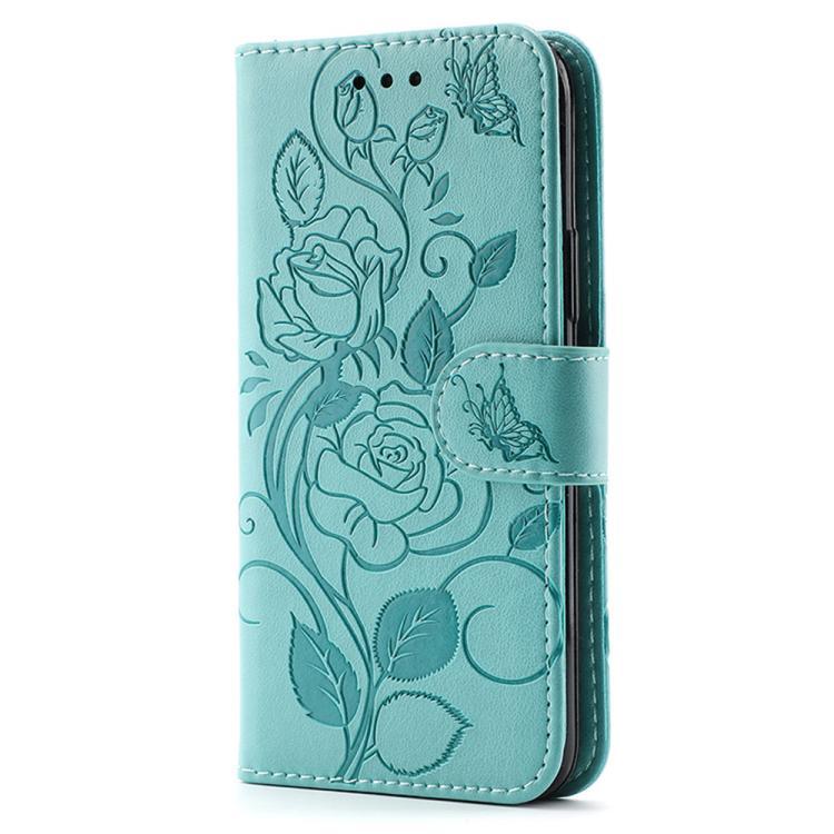 For iPhone Air Rose Butterfly Embossed Leather Phone Case(Green) - iPhone Air Cases by buy2fix | Online Shopping UK | buy2fix