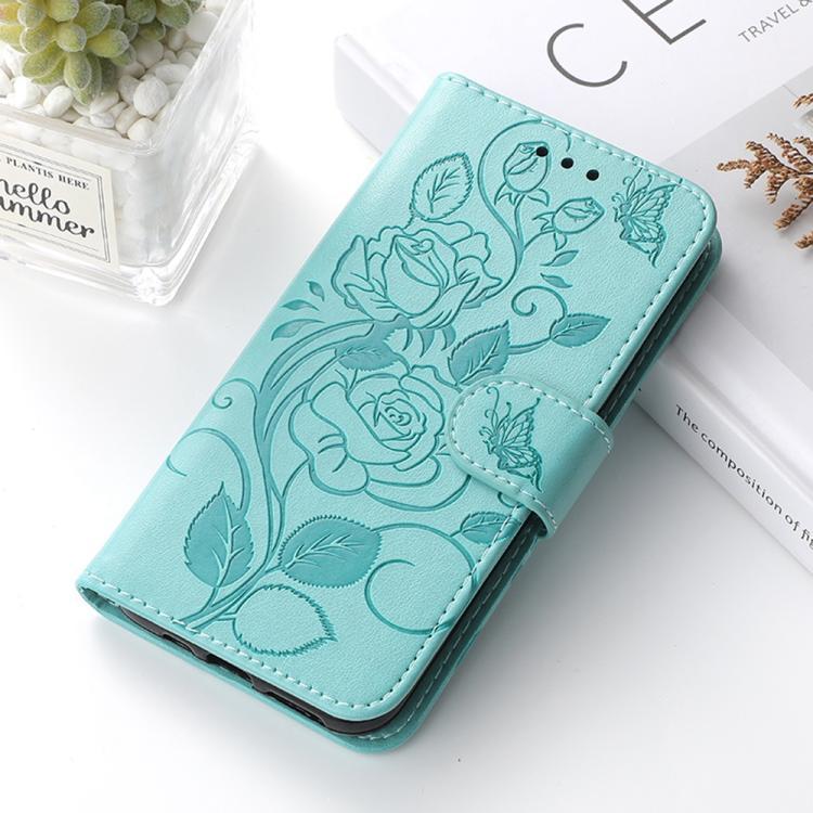 For iPhone Air Rose Butterfly Embossed Leather Phone Case(Green) - iPhone Air Cases by buy2fix | Online Shopping UK | buy2fix