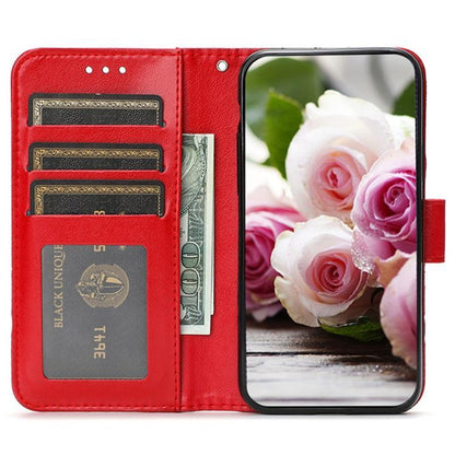 For iPhone Air Rose Butterfly Embossed Leather Phone Case(Red) - iPhone Air Cases by buy2fix | Online Shopping UK | buy2fix