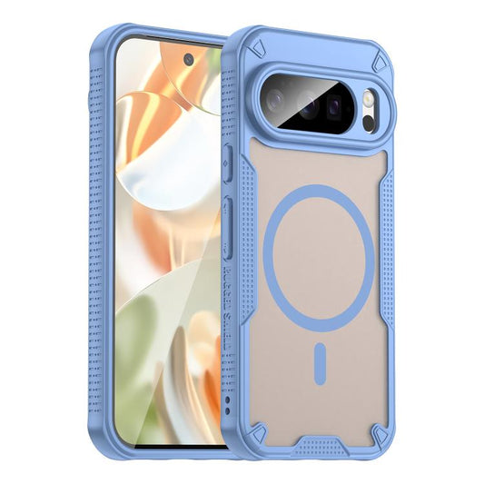 For Google Pixel 10 Pro Armor Glaze MagSafe Magnetic Phone Case(Blue) - Google Cases by buy2fix | Online Shopping UK | buy2fix